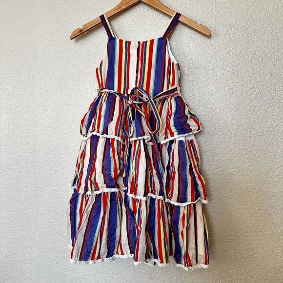 Girls PIPPA & JULIE~Colorful STRIPED SUN DRESS~size 8 Dressy Multi-Color Tiered - Picture 3 of 4